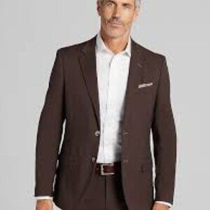 Nautica Mens Modern-Fit Bi-Stretch Bl Brown 40R